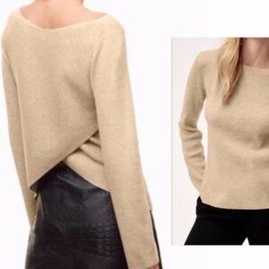 Babaton kitano linen/wool blend crossback sweater